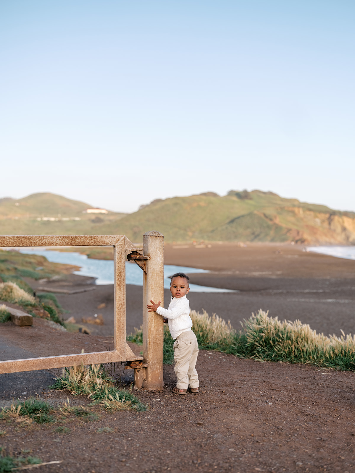Coastal backdrop for a toddler family session in the San Francisco Bay Area