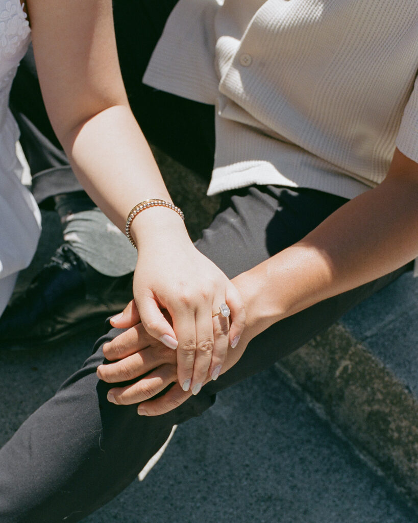Close up engagement ring photo 