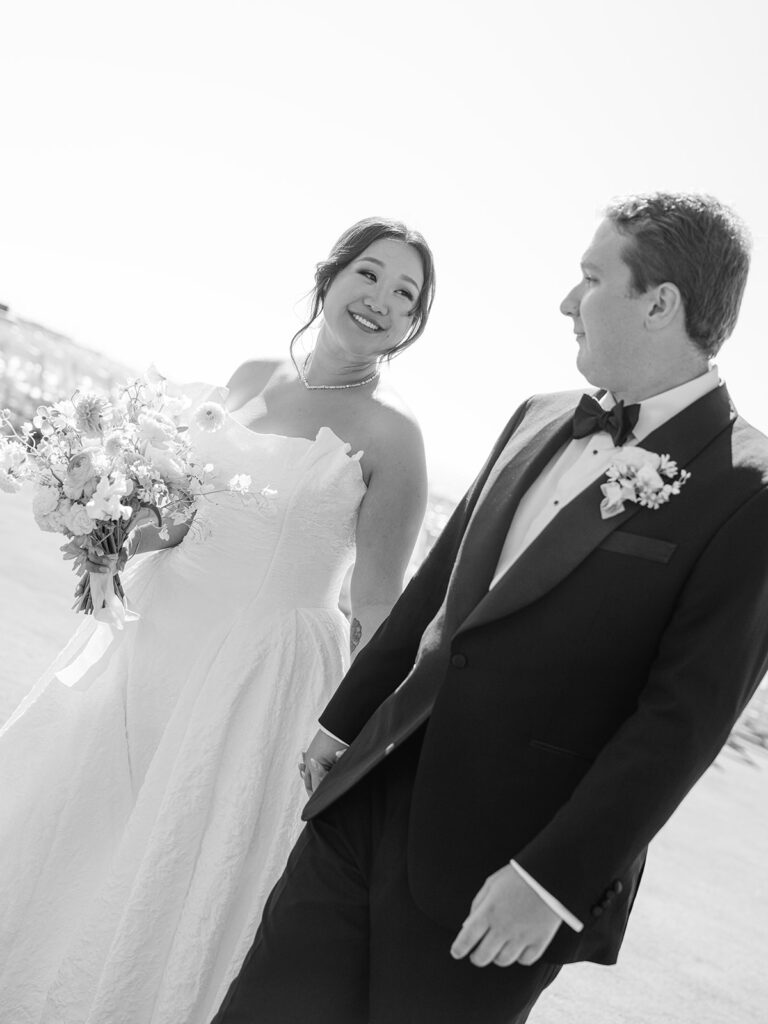 Couple's portrait during their coastal san francisco bay area wedding