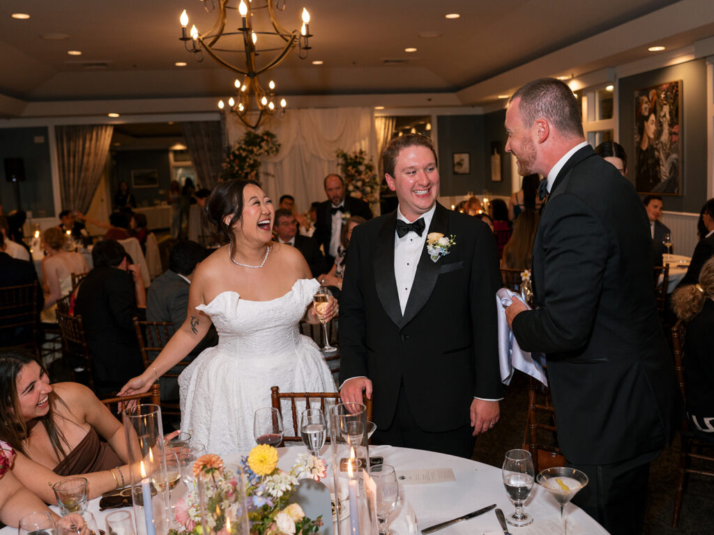 Table toasts with the bride and groom