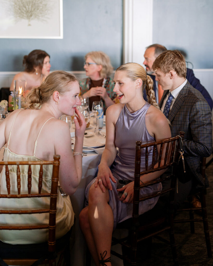 Guests await the grand entrance of the bride and groom during san francisco bay area wedding reception