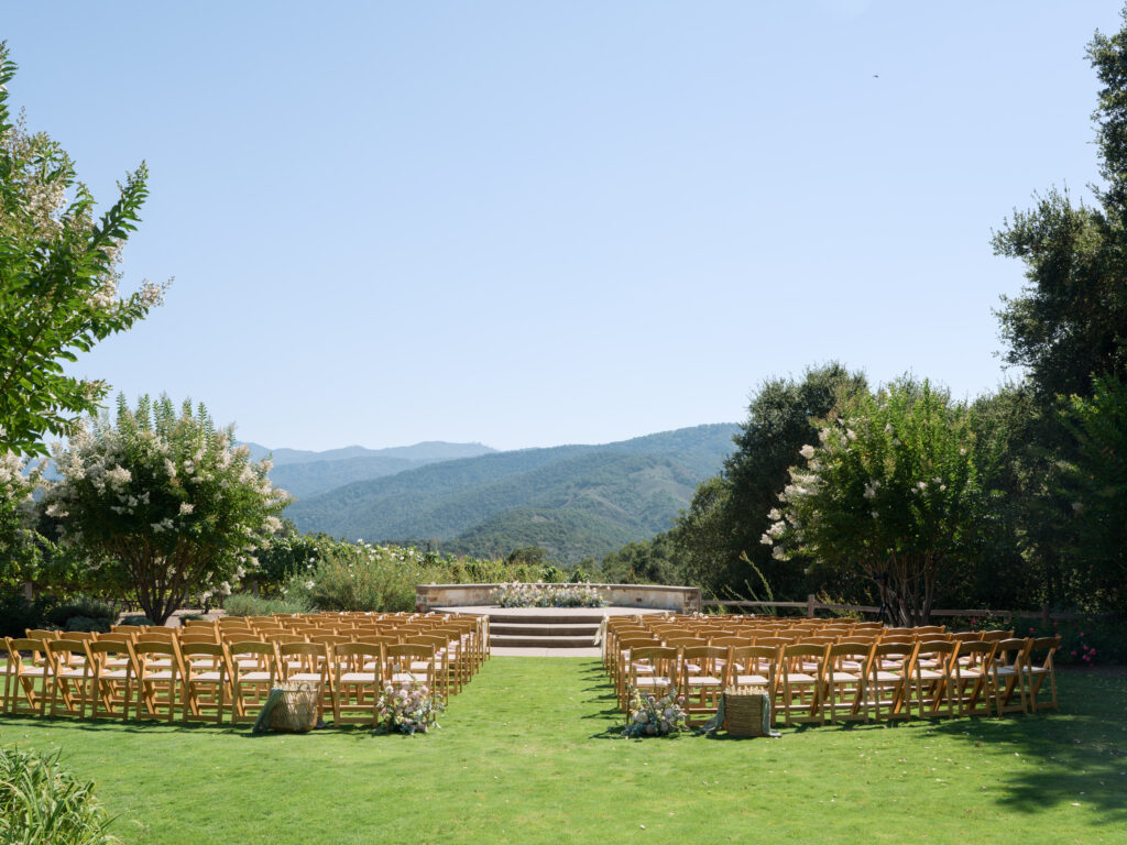 Ceremony views at Holman Ranch wedding