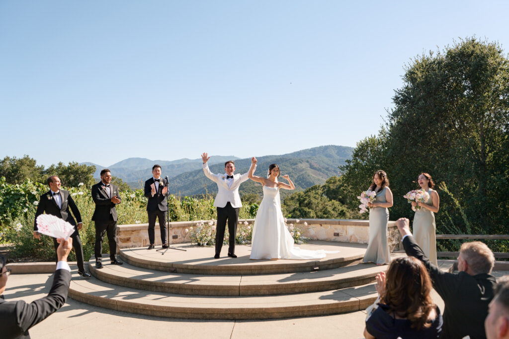 Bride and groom are married at Holman Ranch