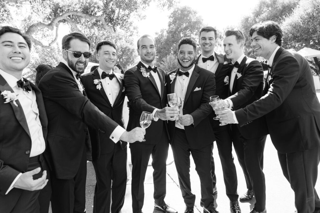 Groomsmen toast, captured by documentary san francisco bay area wedding photographer